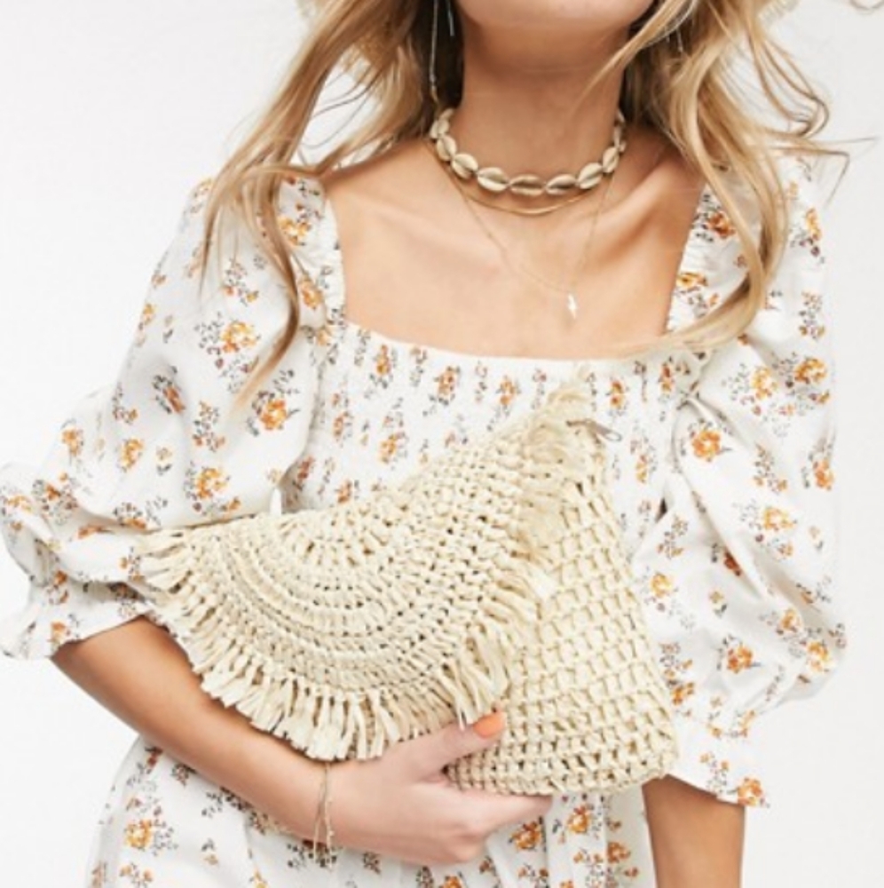 Macrame Straw Clutch - Picture 2 of 7
